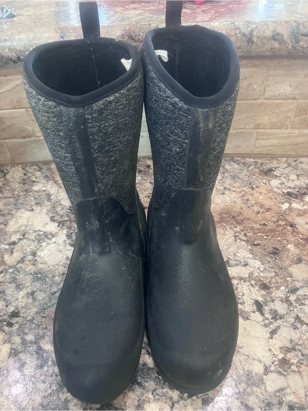 Kids Black Waterproof Rain & Snow Boots — Easy Pull-On